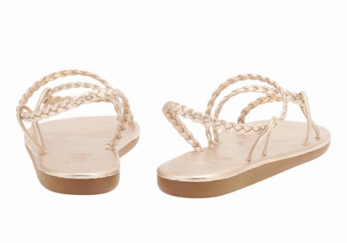 Rose Gold Ancient Greek Sandals Maya Women Braided Sandals | EUU7688WD