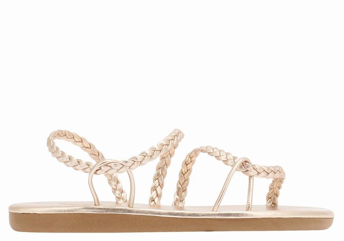 Rose Gold Ancient Greek Sandals Maya Women Braided Sandals | EUU7688WD