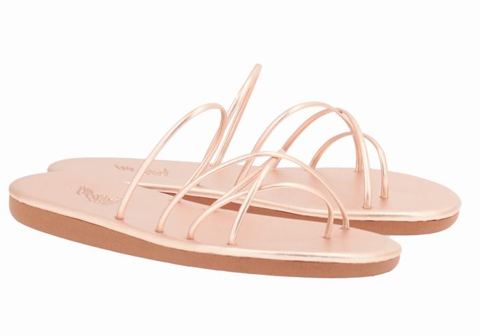 Rose Gold Ancient Greek Sandals Pu Women Slide Sandals | UCM5260LI