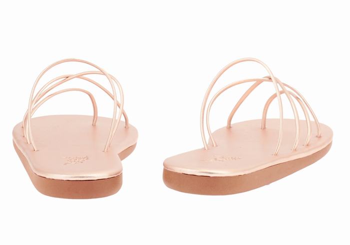 Rose Gold Ancient Greek Sandals Pu Women Slide Sandals | UCM5260LI