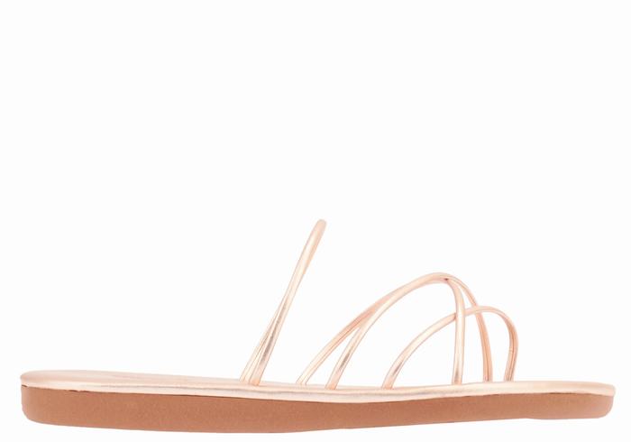 Rose Gold Ancient Greek Sandals Pu Women Slide Sandals | UCM5260LI