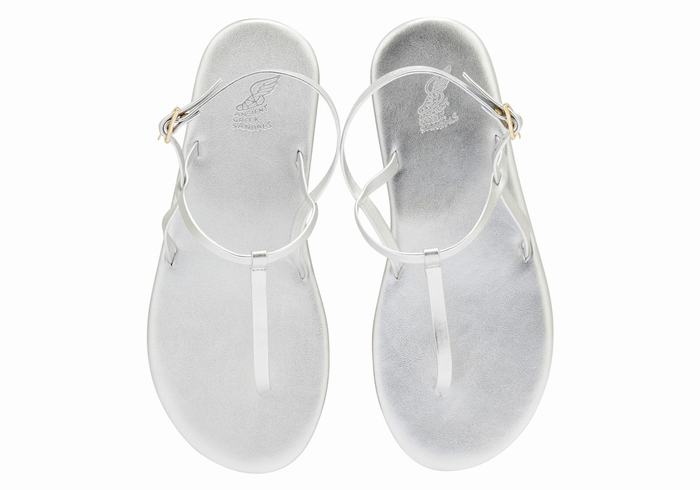 Silver Ancient Greek Sandals Lito Flip Flop Women Back-Strap Sandals | QAF1348JZ