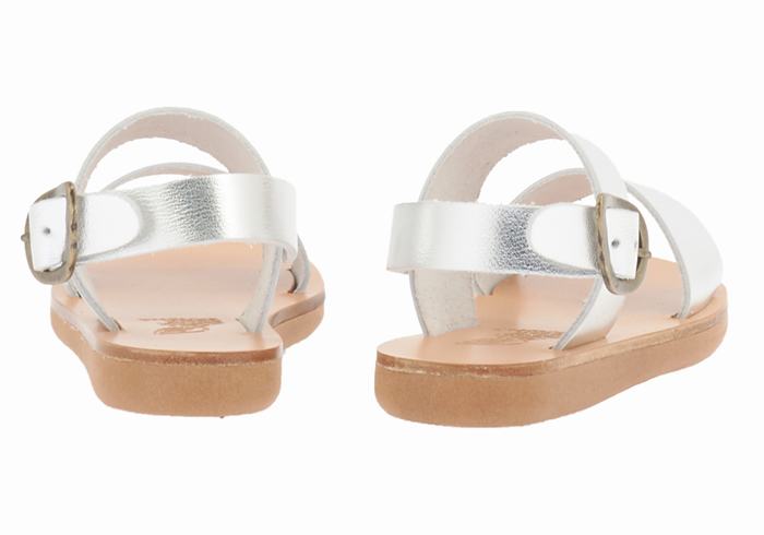 Silver Ancient Greek Sandals Little Clio Soft Kids' Casual Sandals | DVW5138LO