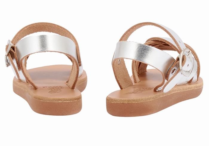 Silver Ancient Greek Sandals Little Electra Soft Kids' Flat Sandals | BPQ3214XH