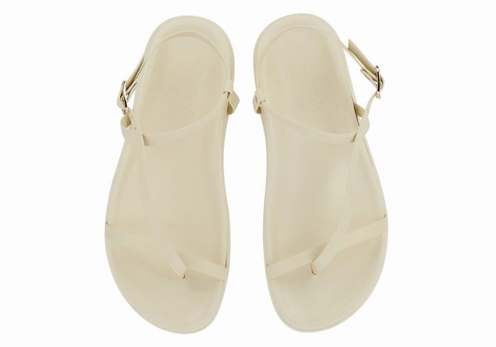 White Ancient Greek Sandals Aimilia Women Back-Strap Sandals | ZMC8620XS