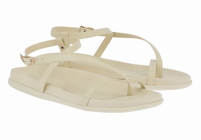 White Ancient Greek Sandals Aimilia Women Back-Strap Sandals | ZMC8620XS