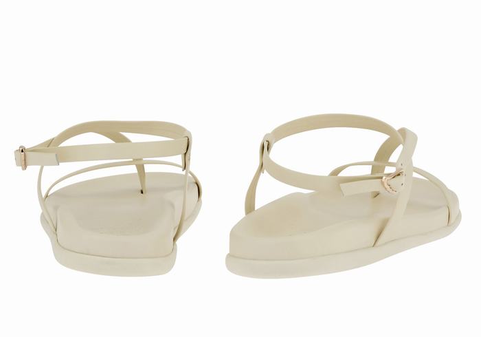 White Ancient Greek Sandals Aimilia Women Back-Strap Sandals | ZMC8620XS