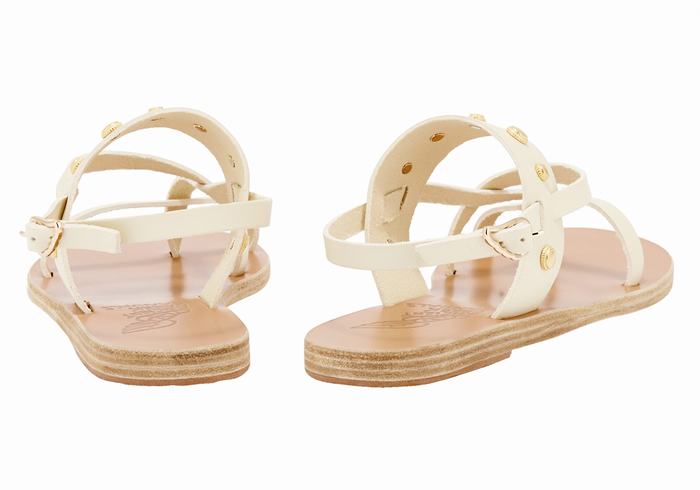 White Ancient Greek Sandals Alethea Bee Women Back-Strap Sandals | QGM9519DQ