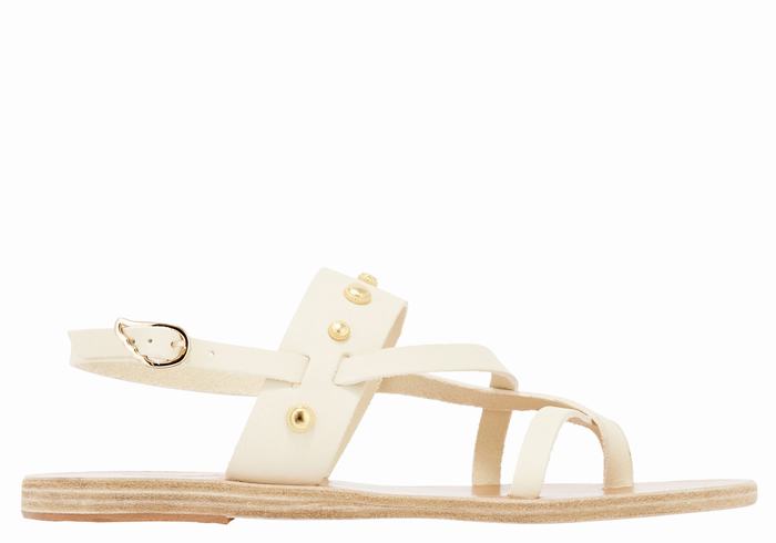 White Ancient Greek Sandals Alethea Bee Women Back-Strap Sandals | QGM9519DQ