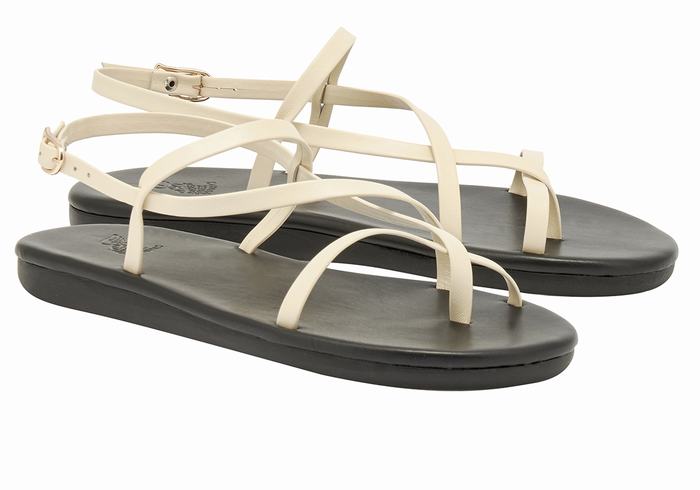 White Ancient Greek Sandals Alethea Women Back-Strap Sandals | YNN6389GL