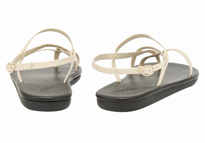 White Ancient Greek Sandals Alethea Women Back-Strap Sandals | YNN6389GL