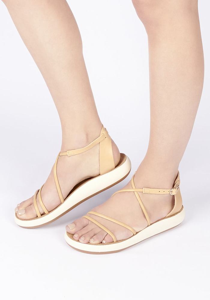 White Ancient Greek Sandals Anastasia Comfort Women Ankle Strap Sandals | XWH3346FD