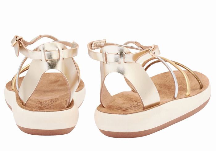 White Ancient Greek Sandals Anastasia Comfort Women Ankle Strap Sandals | XWH3346FD