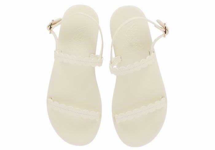 White Ancient Greek Sandals Aroula Women Back-Strap Sandals | LOW10059IQ