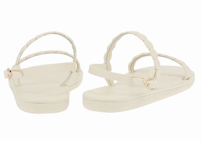 White Ancient Greek Sandals Aroula Women Back-Strap Sandals | LOW10059IQ