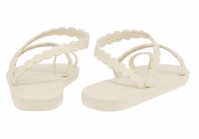 White Ancient Greek Sandals Aura Women Toe-Post Sandals | GFL7328AJ