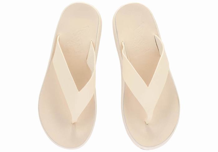 White Ancient Greek Sandals Charys Comfort Women Flip Flops | XWG2983IJ