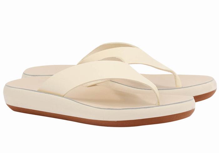 White Ancient Greek Sandals Charys Comfort Women Flip Flops | XWG2983IJ