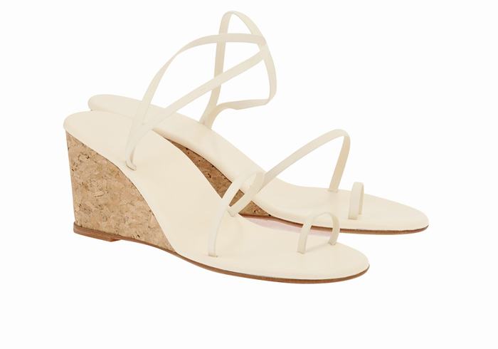 White Ancient Greek Sandals Chora Mid Women Wedge Sandals | EVJ801VF