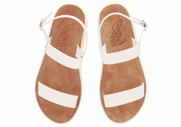 White Ancient Greek Sandals Clio Comfort Women Casual Sandals | HCG3355OT