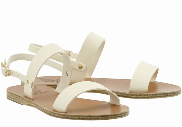 White Ancient Greek Sandals Clio Women Back-Strap Sandals | EPD27100ZP