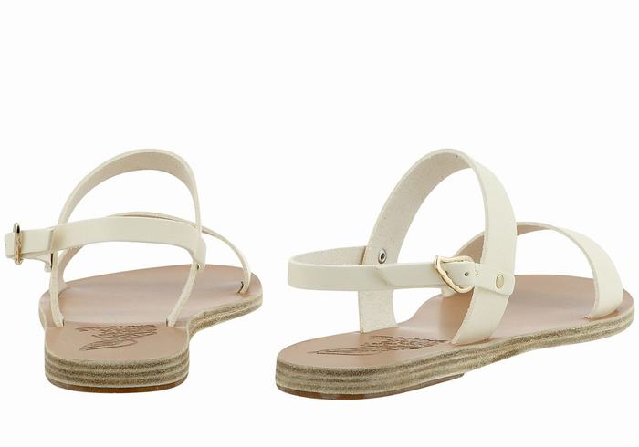 White Ancient Greek Sandals Clio Women Back-Strap Sandals | EPD27100ZP