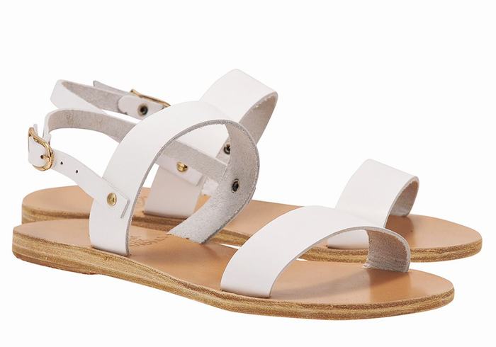 White Ancient Greek Sandals Clio Women Back-Strap Sandals | DLP7192DF