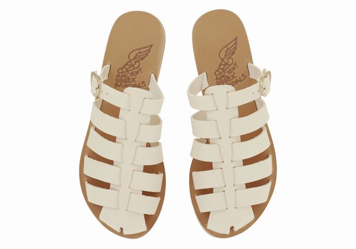 White Ancient Greek Sandals Cosmia Women Fisherman Sandals | ZSA3789UE