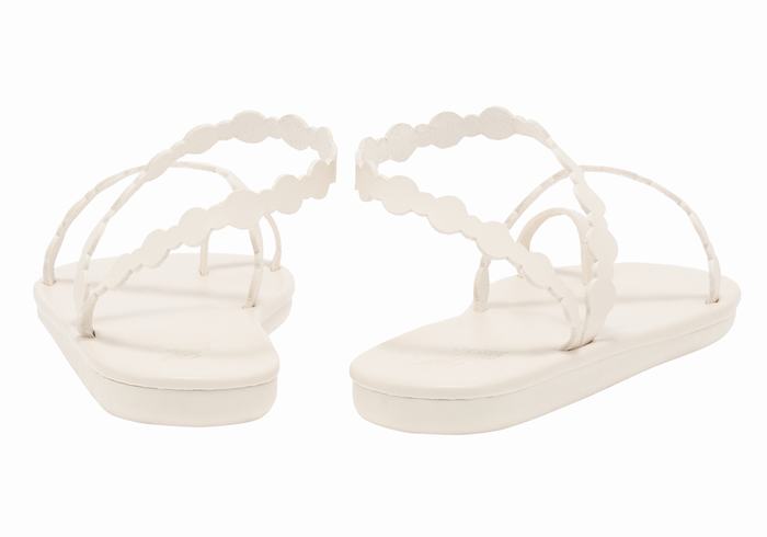 White Ancient Greek Sandals Cronos Women Toe-Post Sandals | SWB715NZ