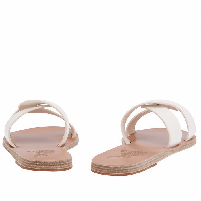 White Ancient Greek Sandals Desmos Women Slide Sandals | JFL2749IE