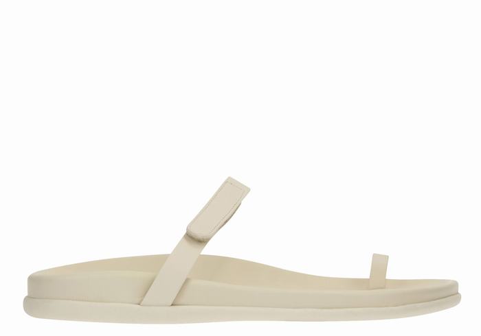 White Ancient Greek Sandals Dokos Women Toe-Post Sandals | SQZ7016US