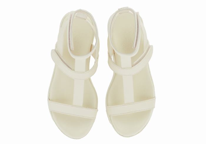 White Ancient Greek Sandals Efrosini Leather Women Platform Sandals | BXL936EC