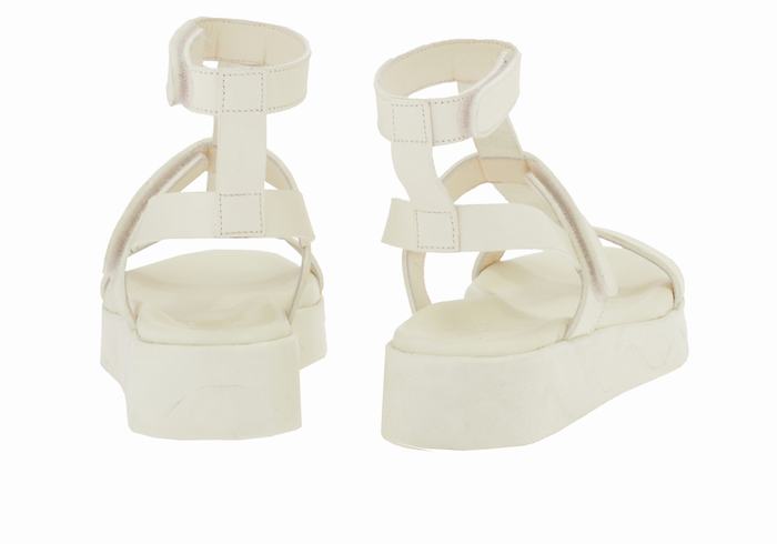 White Ancient Greek Sandals Efrosini Leather Women Platform Sandals | BXL936EC