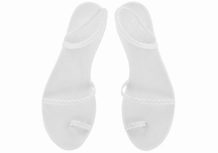 White Ancient Greek Sandals Eleftheria Women Braided Sandals | UWO5070GB