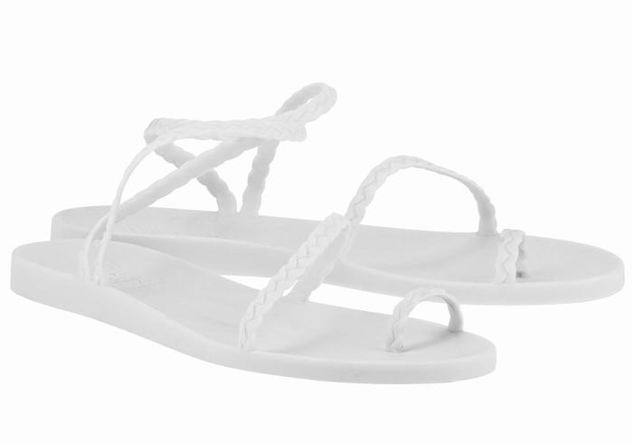 White Ancient Greek Sandals Eleftheria Women Braided Sandals | UWO5070GB