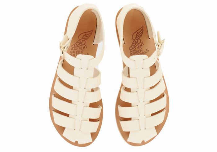 White Ancient Greek Sandals Homeria Women Fisherman Sandals | HBH9475JR