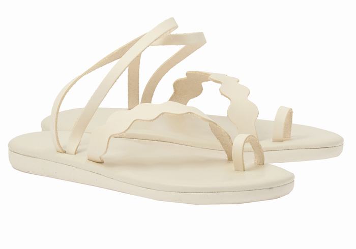 White Ancient Greek Sandals Koralia Women Toe-Post Sandals | LKL5129RE