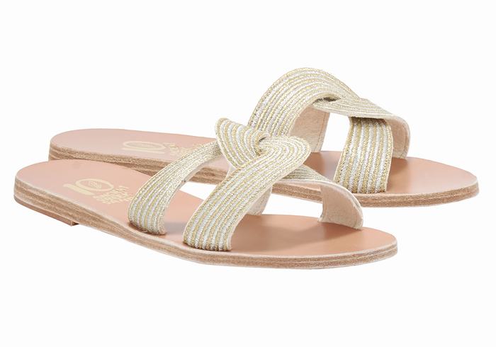 White Ancient Greek Sandals Kore Of Berlin Women Slide Sandals | TQZ602EU