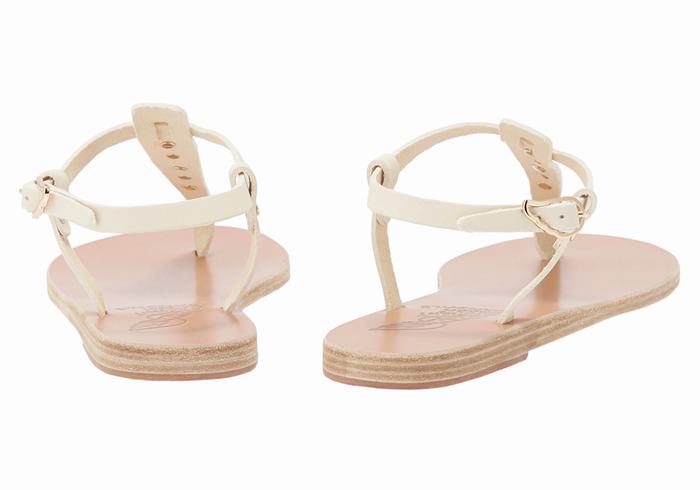 White Ancient Greek Sandals Lito Bee Women Back-Strap Sandals | SJQ4287JG