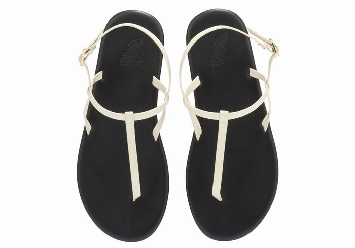 White Ancient Greek Sandals Lito Flip Flop Women Back-Strap Sandals | JTE98UH