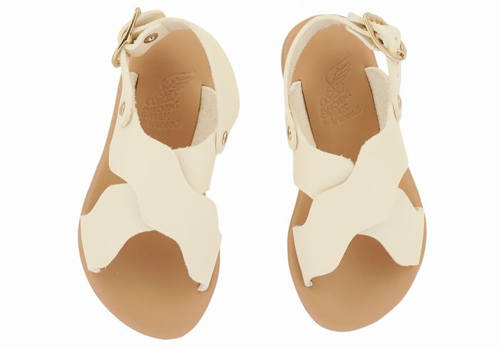 White Ancient Greek Sandals Little Atokos Soft Kids' Casual Sandals | ZYF1272MV