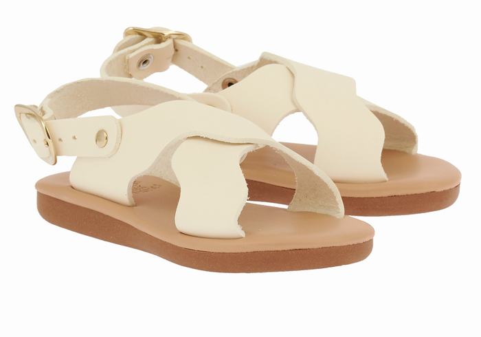 White Ancient Greek Sandals Little Atokos Soft Kids' Casual Sandals | ZYF1272MV