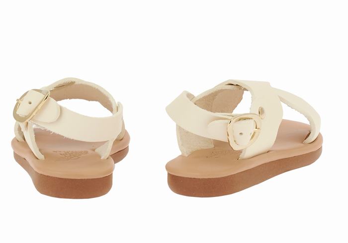 White Ancient Greek Sandals Little Atokos Soft Kids' Casual Sandals | ZYF1272MV