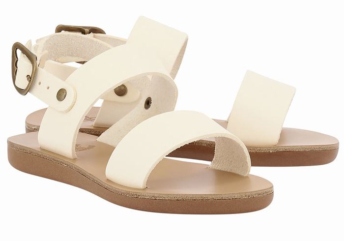 White Ancient Greek Sandals Little Clio Soft Kids' Casual Sandals | CXC4377IR