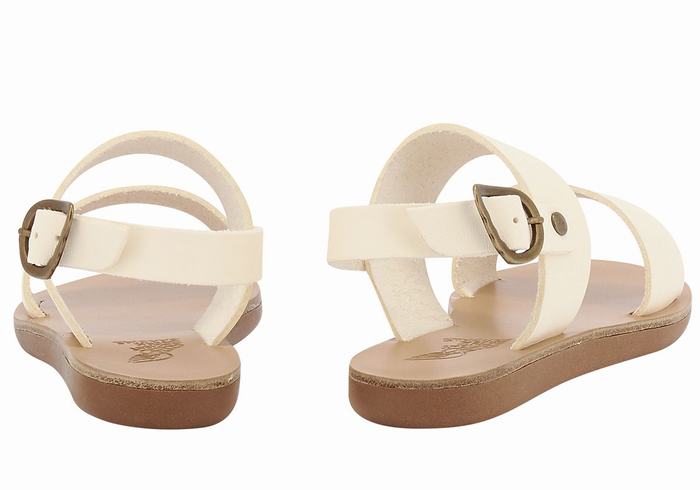 White Ancient Greek Sandals Little Clio Soft Kids' Casual Sandals | CXC4377IR