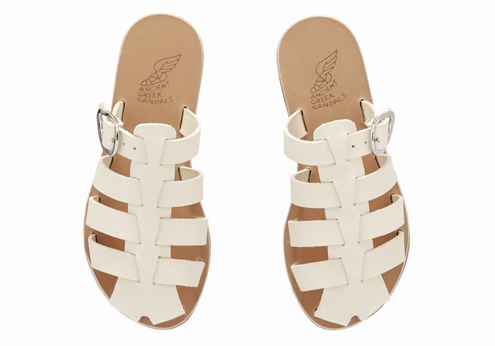 White Ancient Greek Sandals Little Cosmia Soft Kids' Fisherman Sandals | IGH790FG