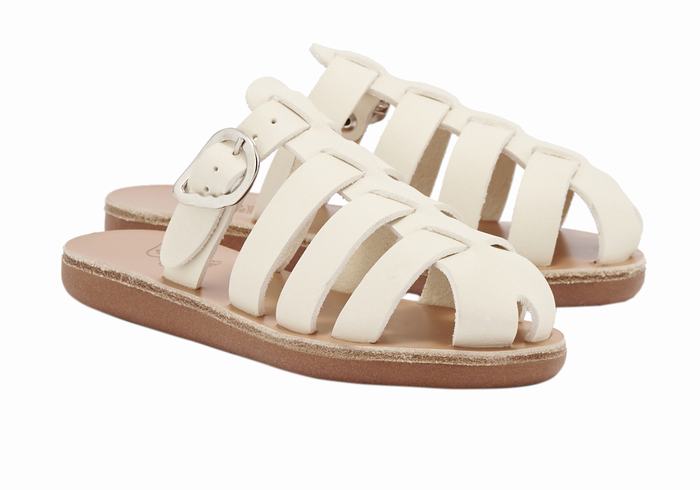 White Ancient Greek Sandals Little Cosmia Soft Kids' Fisherman Sandals | IGH790FG