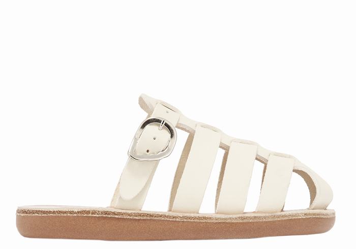 White Ancient Greek Sandals Little Cosmia Soft Kids\' Fisherman Sandals | IGH790FG