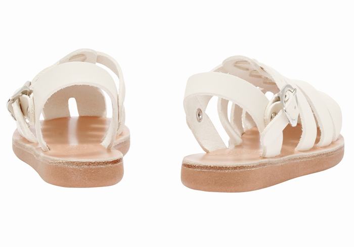 White Ancient Greek Sandals Little Ektoras Soft Kids' Fisherman Sandals | PLQ657FD