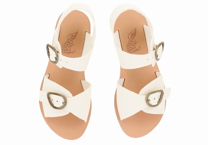 White Ancient Greek Sandals Little Irini Soft Kids' Casual Sandals | RTH4325IJ